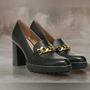 Naturalizer 10 Wide Preppy Chic Academia Leather Platform Chunky Loafers